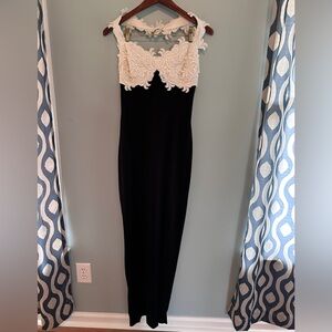 Beautiful custom made Elegant Black and White formal Dress